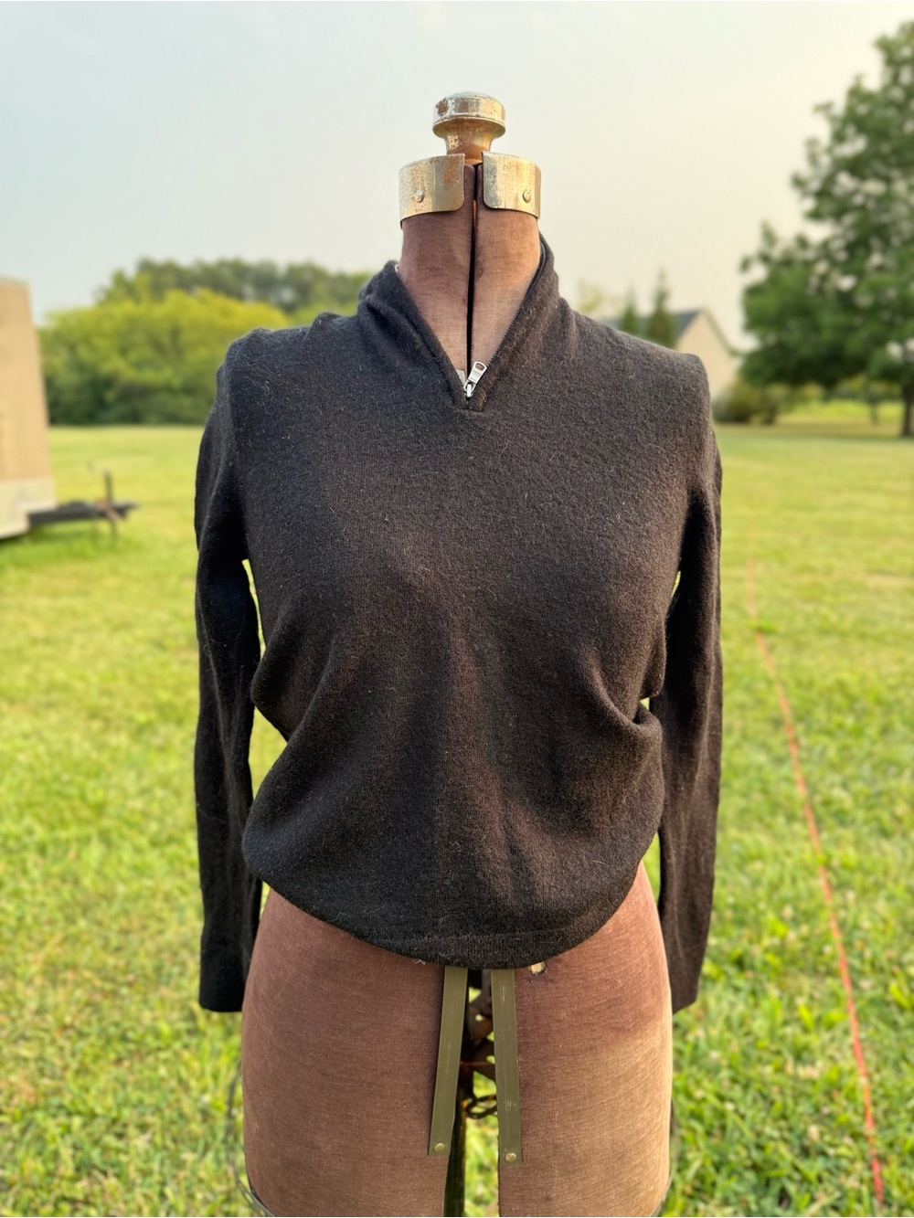 Express Black V-Neck Half-Zip Men's Sweater
